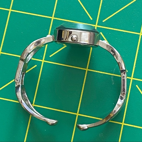 Geneva Hinged Cuff Bracelet Watch Stainless Black Face - Picture 9 of 9